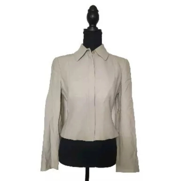 Emporio Armani Women's Size Small Beige Tan Cream Designer Jacket B29#8 - Picture 1 of 8